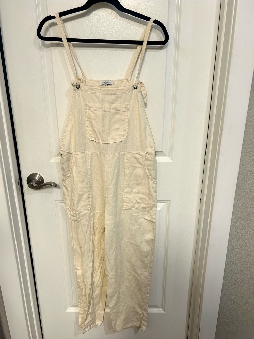 Patrons of Peace Cream Denim Overalls